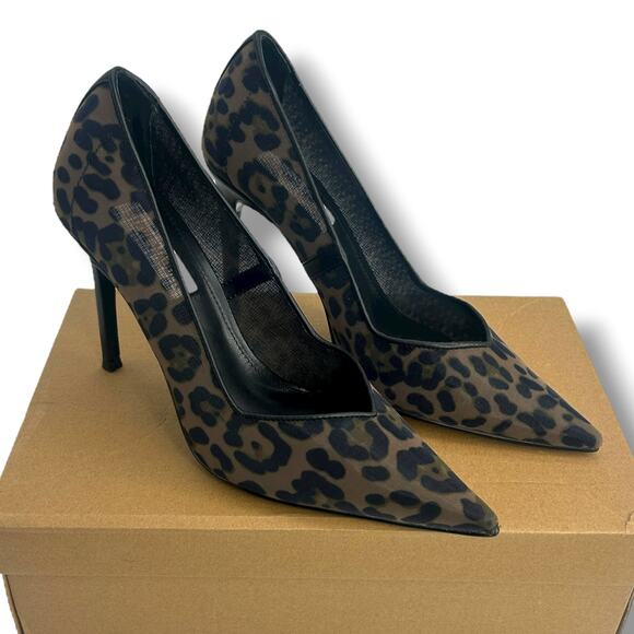 NEW Steve Madden Leopard Mesh Raz Heels Size 7 Cheetah Stiletto High REVOLVE NWT - Picture 7 of 13